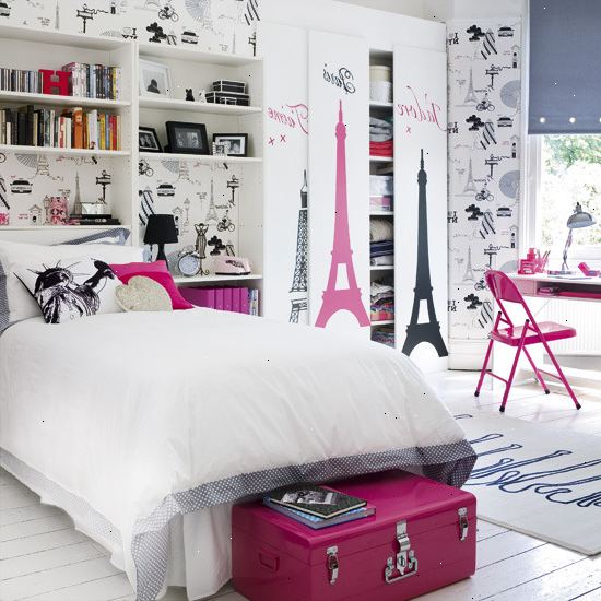 Hur man skapar en paris chic tonåring sovrum. Glöm inte gardinerna.