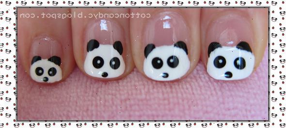 Hur man gör panda nail art. Ta ut dina leveranser.