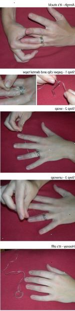 Hur tar man bort en fast ring. Placera pekfingret försiktigt på fast ringen, och tummen under.