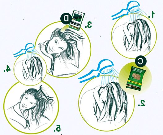 Hur ansöker en färg skölj. Schamponera håret 12 till 24 timmar innan du gör hårfärg skölj för att avlägsna eventuell ansamling av stylingprodukter.