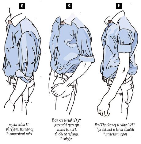 Hur att rulla upp långa ärmar på en klänning skjorta. Knäppa upp manschetterna och eventuella mindre knappar som går upp ärmen.
