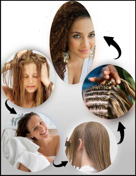 Hur man har vågigt hår utan att använda hårprodukter. Borsta håret och dela upp den i två, eller ett fåtal stora delar, och sätta runt till framsidan, så båda delarna är lika.